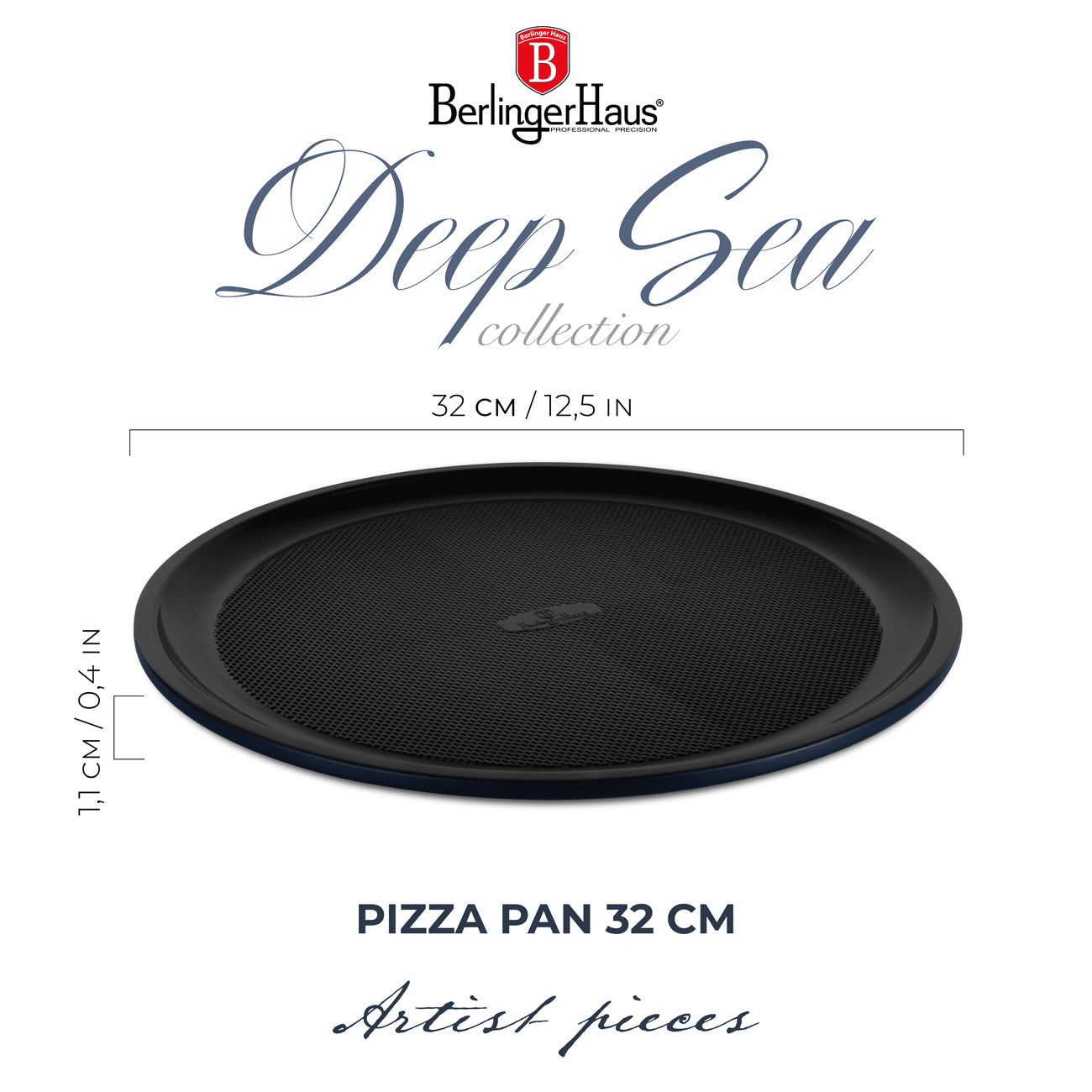BerlingerHaus tapadásmentes pizzasütő forma 32 cm matt kék