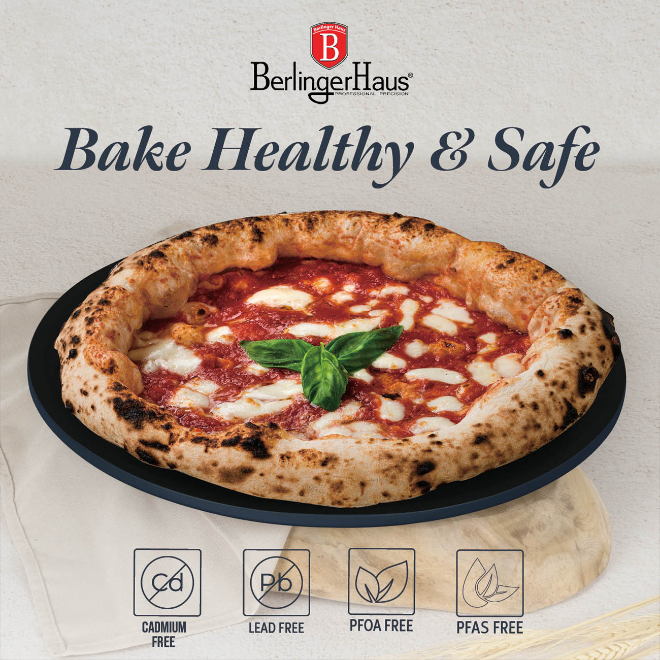 BerlingerHaus tapadásmentes pizzasütő forma 32 cm matt kék