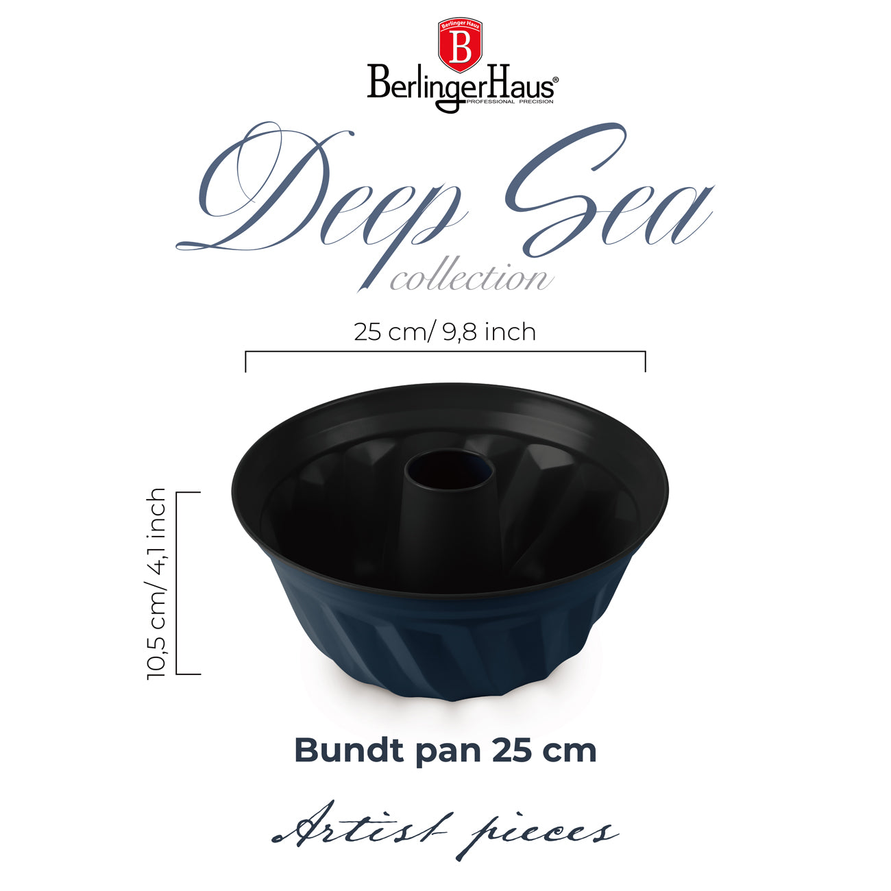 Berlinger haus kuglóf forma matt kék Deep Sea