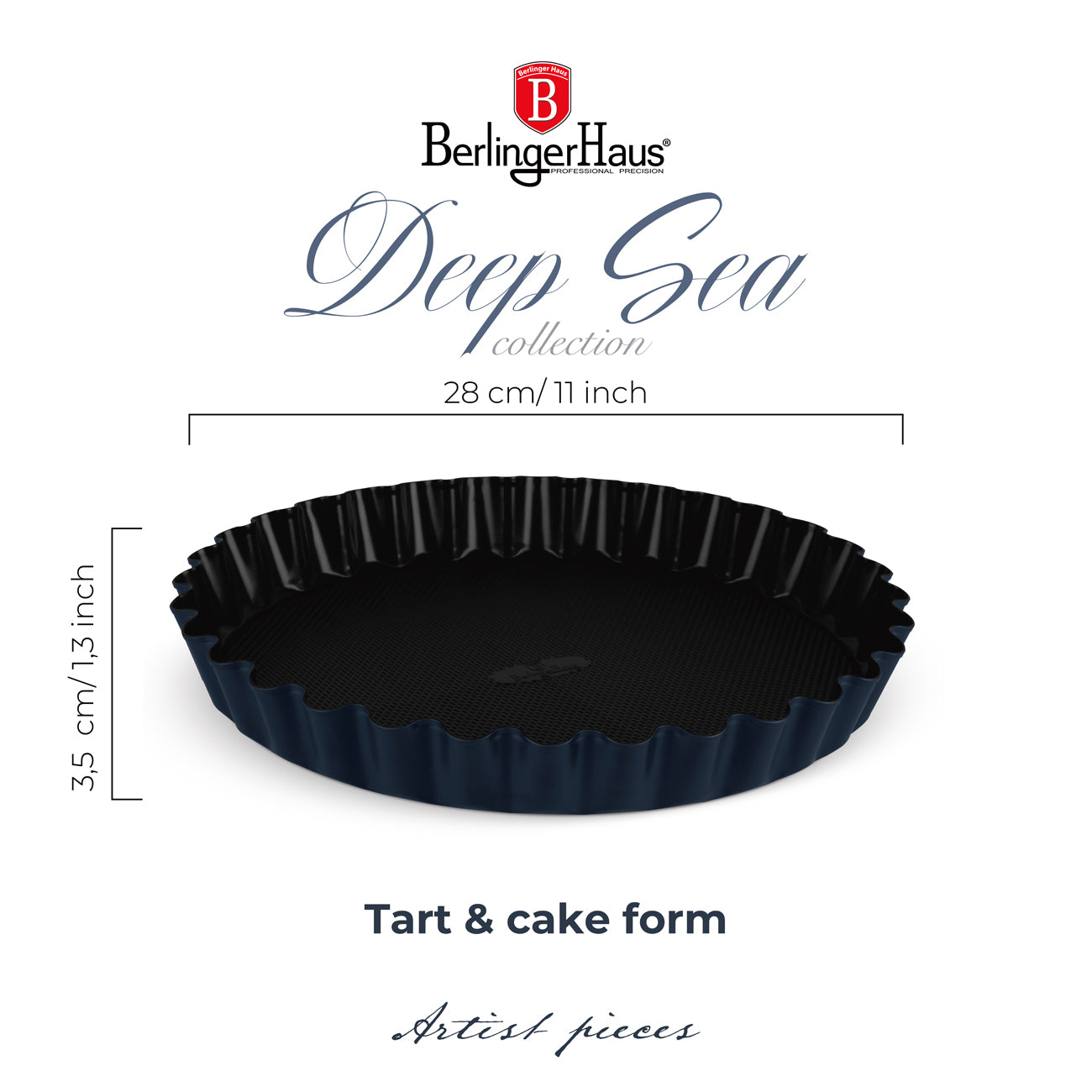 BerlingerHaus Kör alakú torta sütemény forma 28 cm matt kék
