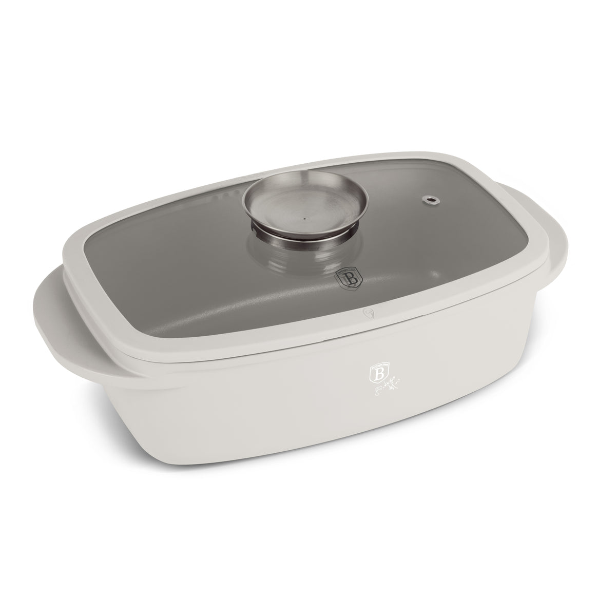 Berlinger Haus Pecsenyesütő fedővel és aroma gombbal matt krém Sahara Collection