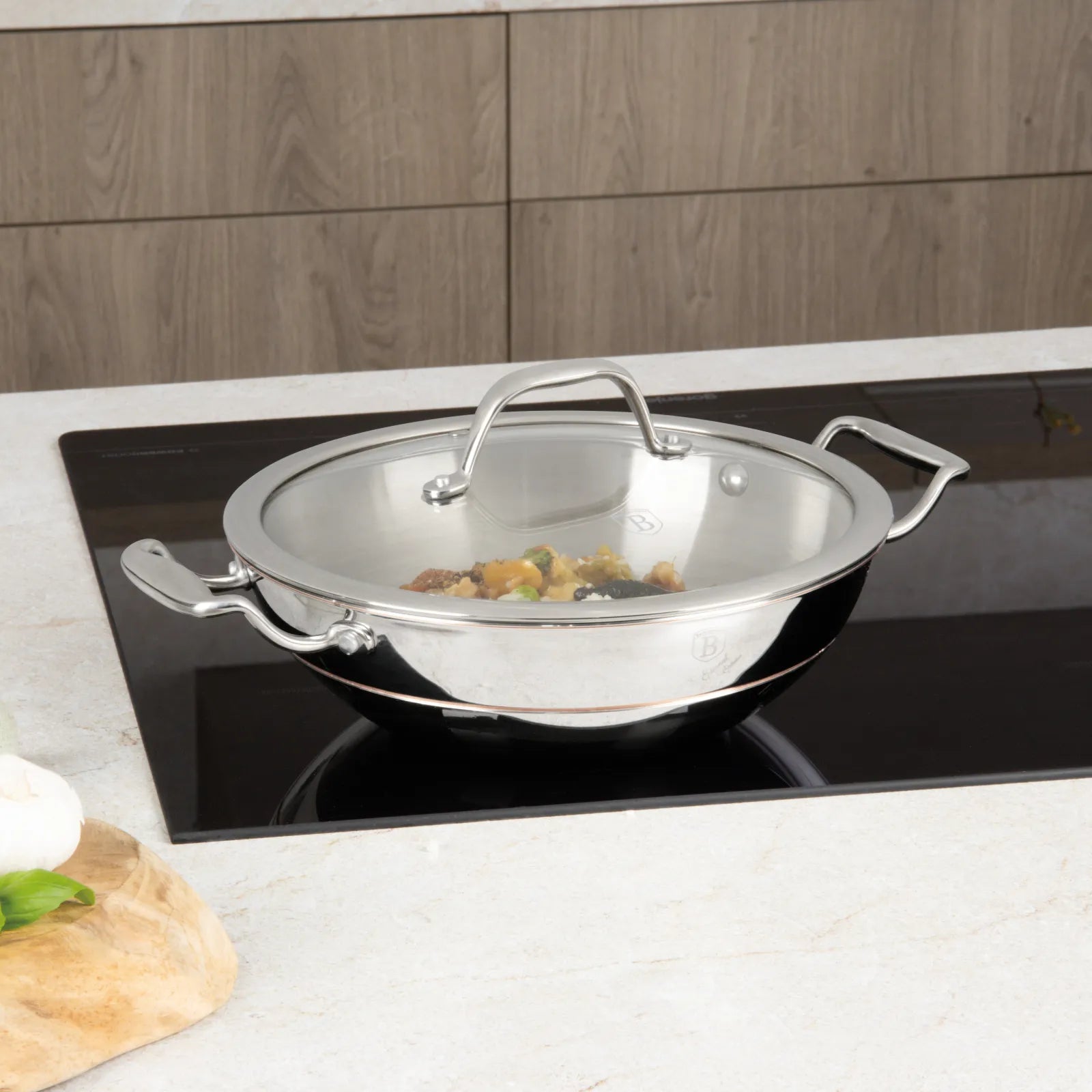 Berlinger Haus professzionális indukciós wok fedővel 24 cm – Copper Touch Collection