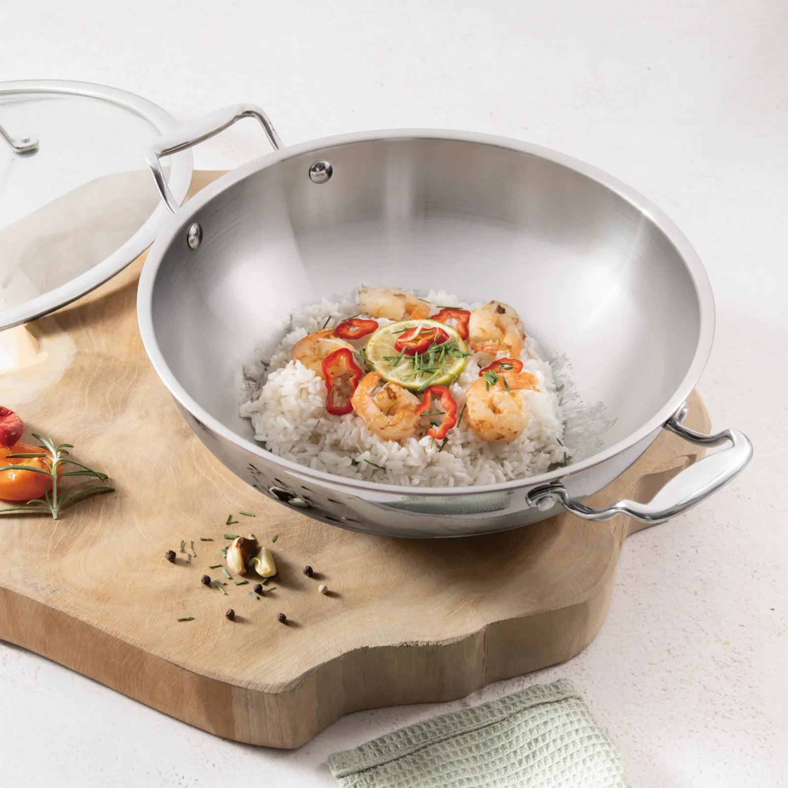 Berlinger Haus professzionális indukciós wok fedővel 28 cm – Copper Touch Collection