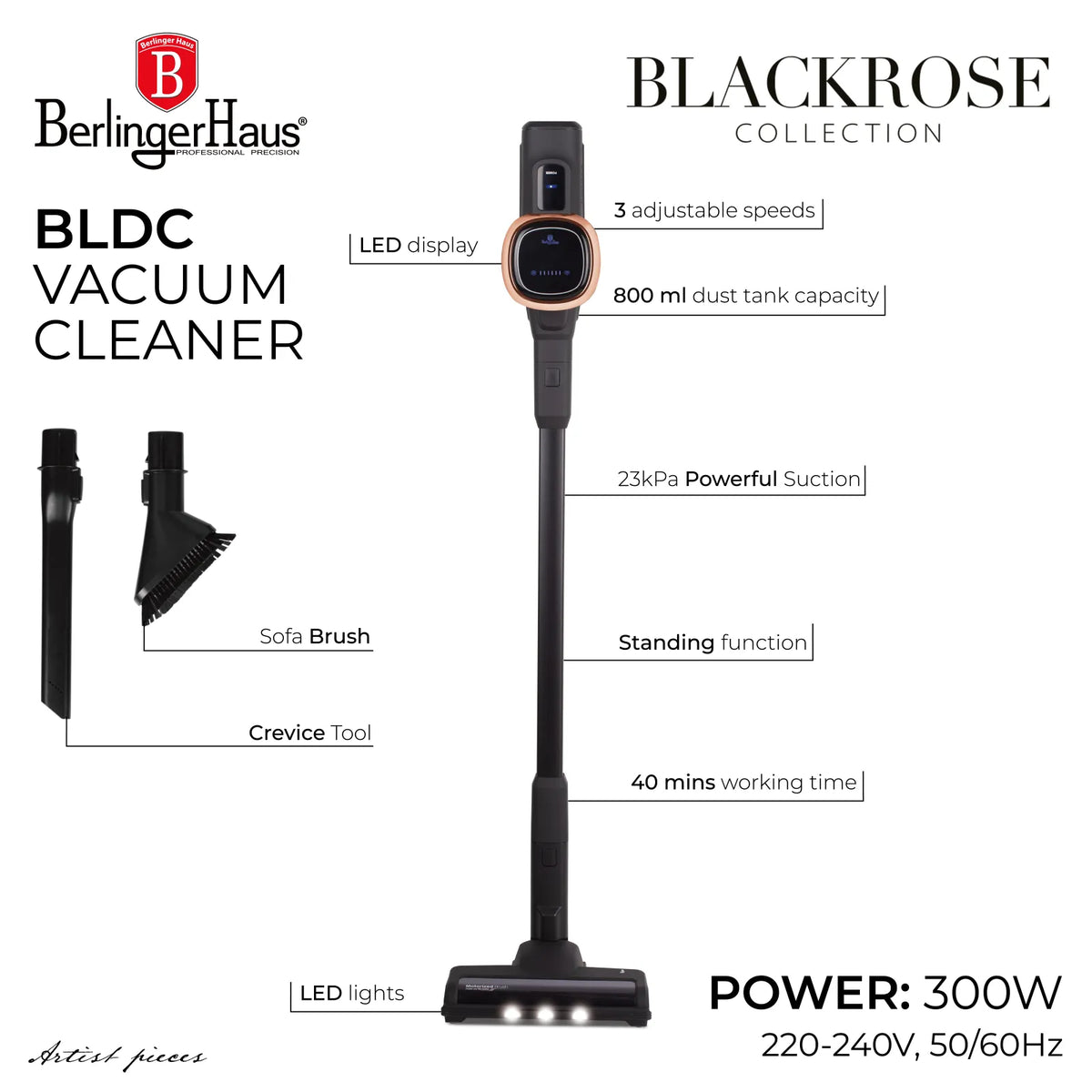 Berlinger Haus Praktikus porszívó BLDC motorral (5x erősebb motor) (300 W) – 11. kép