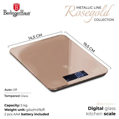 Berlinger Haus Digitális üveg konyhai mérleg (5 kg) – 5. kép