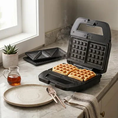 Berlinger Haus 3 az 1-ben cserélhető betétes szendvics-, grill- és gofrisütő (800 W) – Outlet Collection