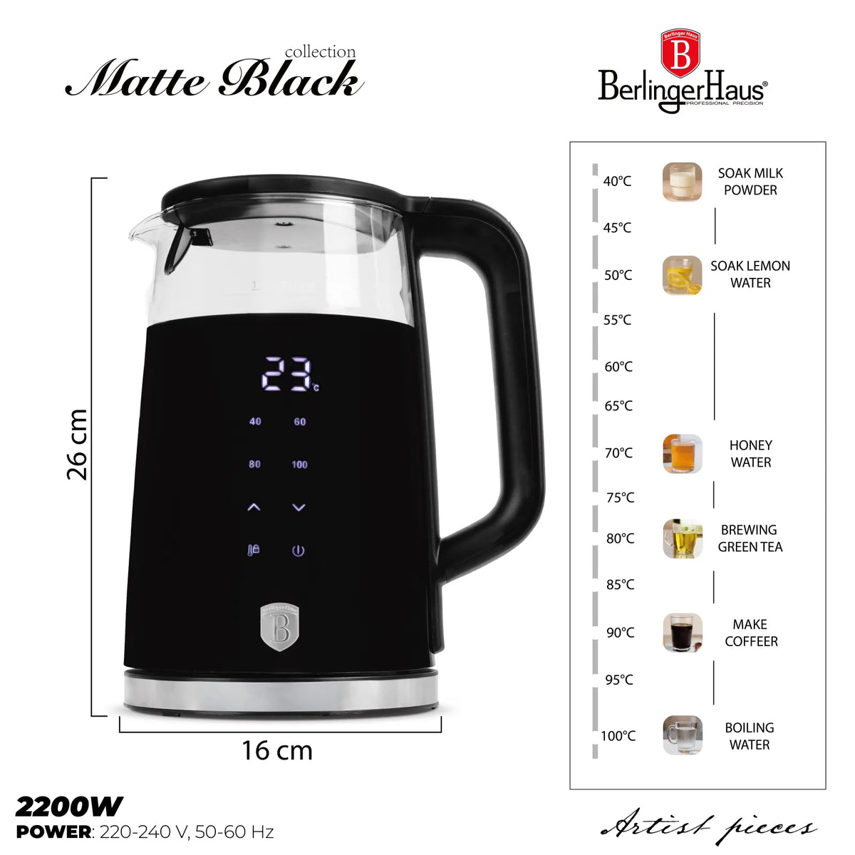 Berlinger Haus Dupla falú elektromos vízforraló (1800 W) – 5. kép