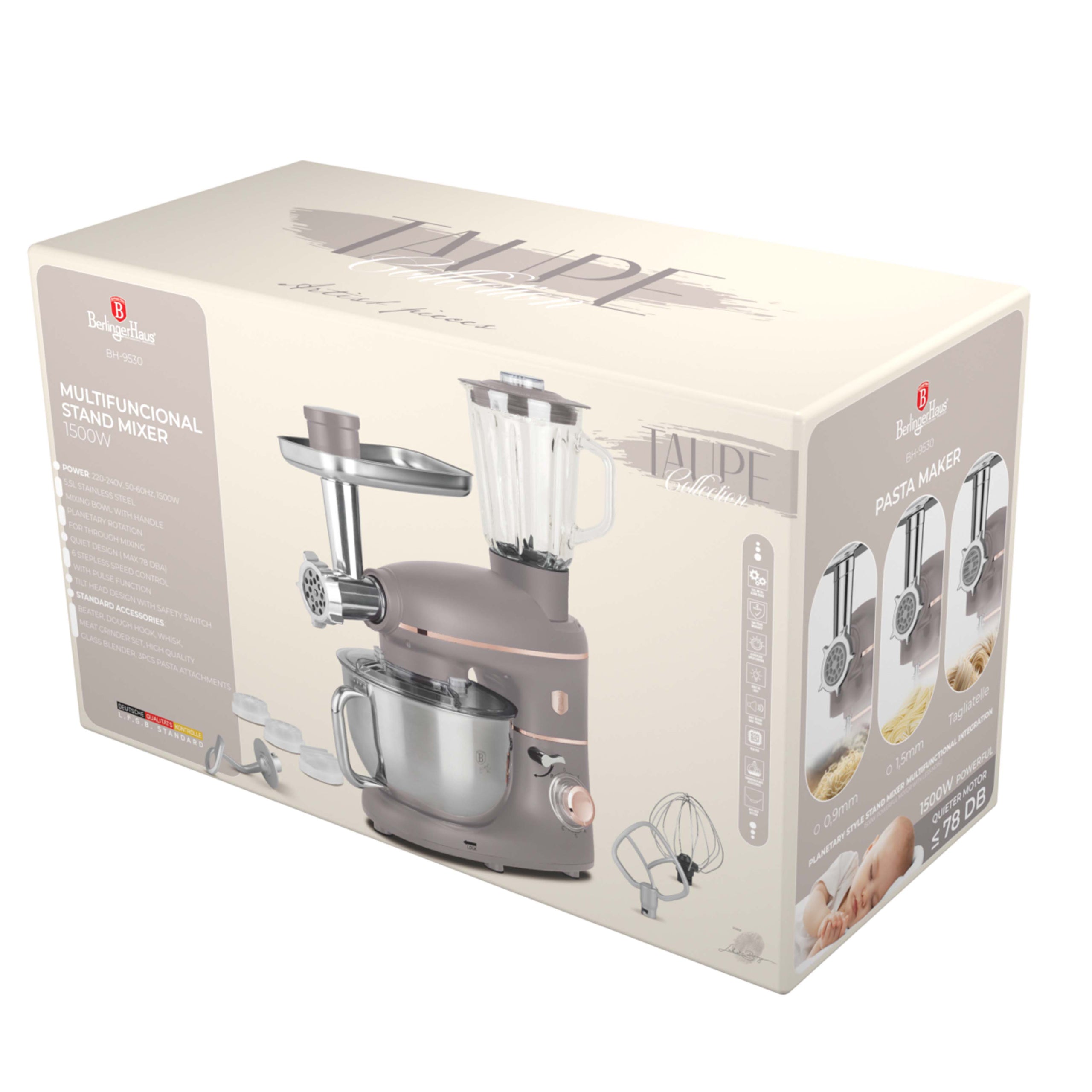 Multifunkcionális konyhai robotgép 1500 W Berlinger Haus matt szürke