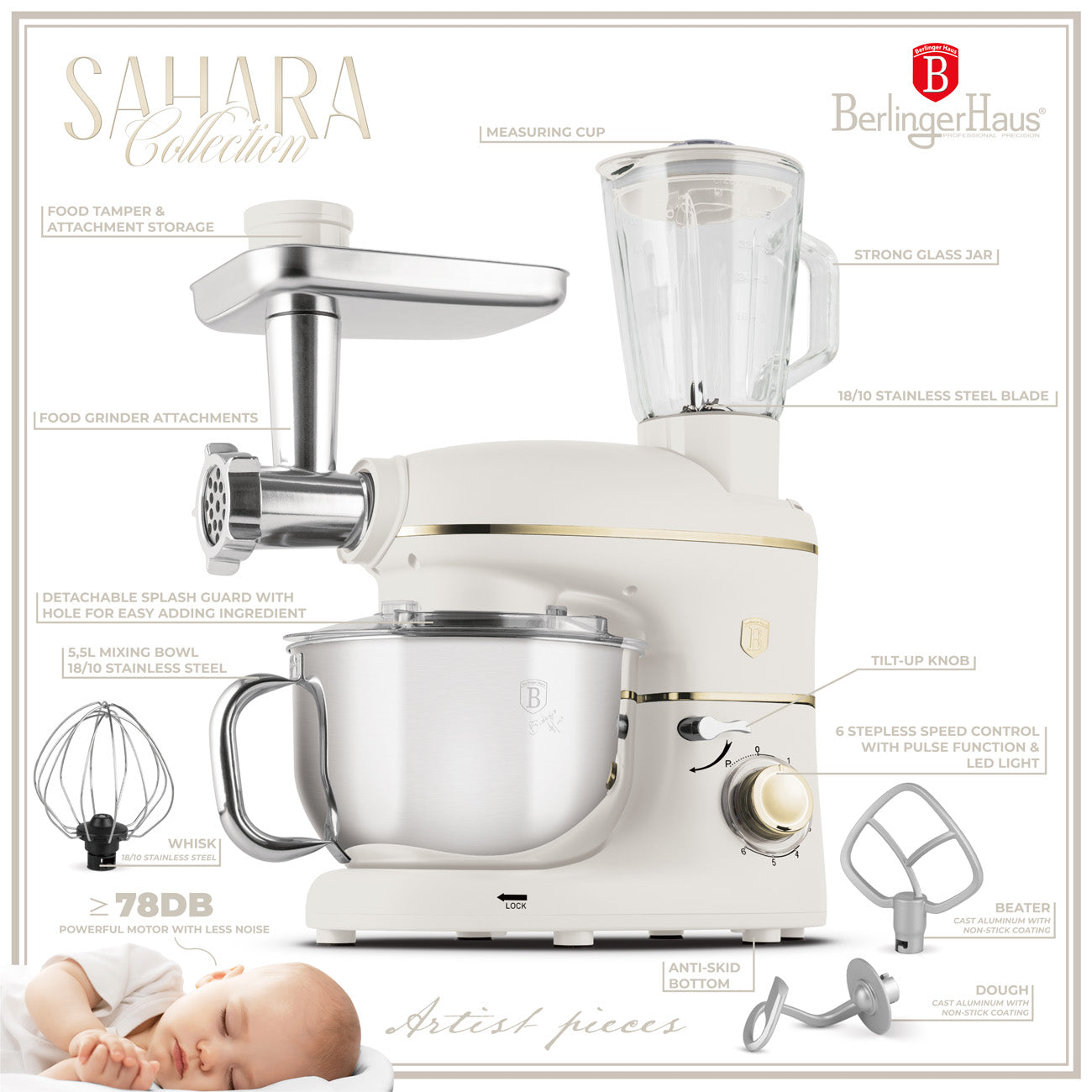 Berlinger Haus multifunkcionális konyhai robotgép 1500 W Sahara Collection