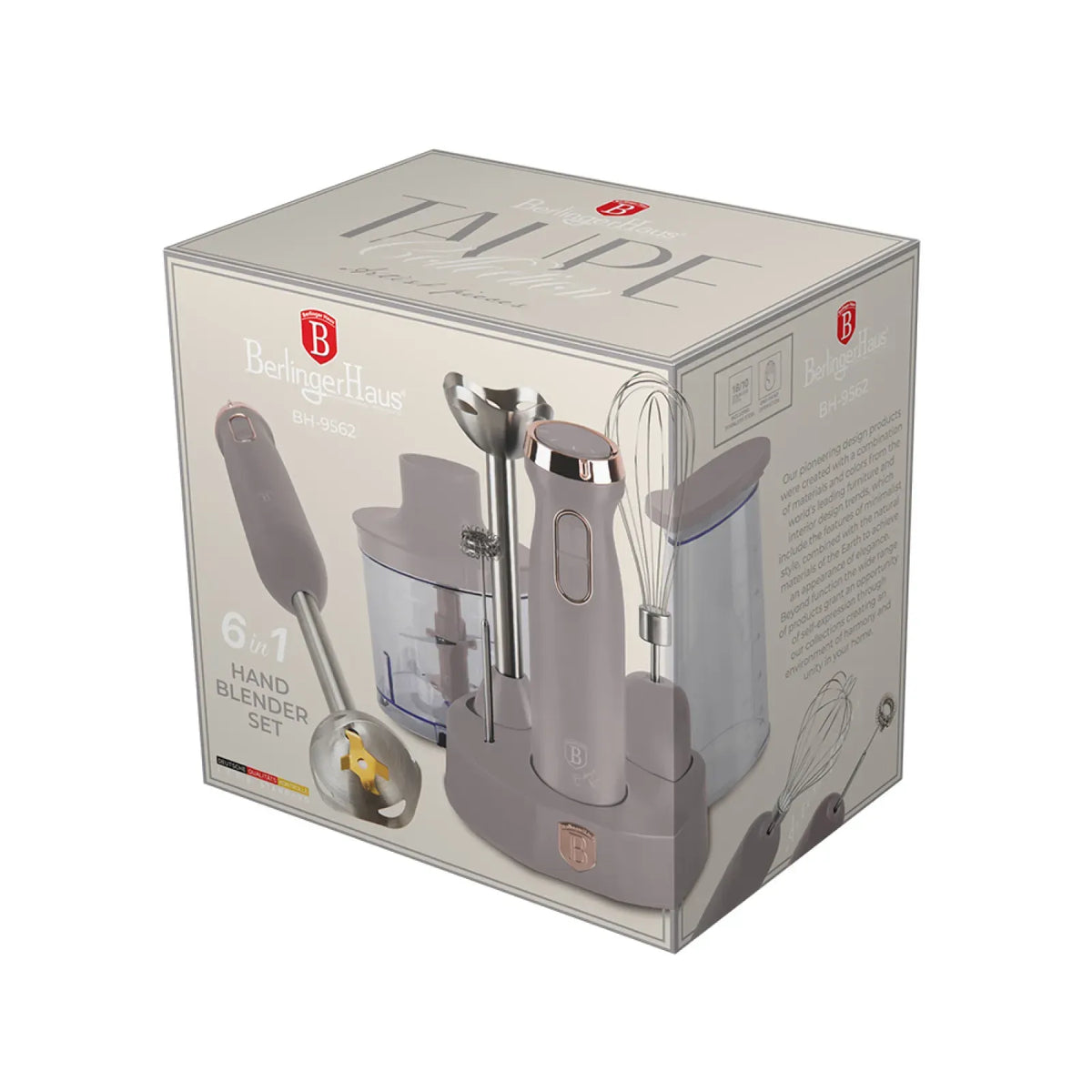 Berlinger Haus 6 részes botmixer szett (800 W) – Taupe Collection