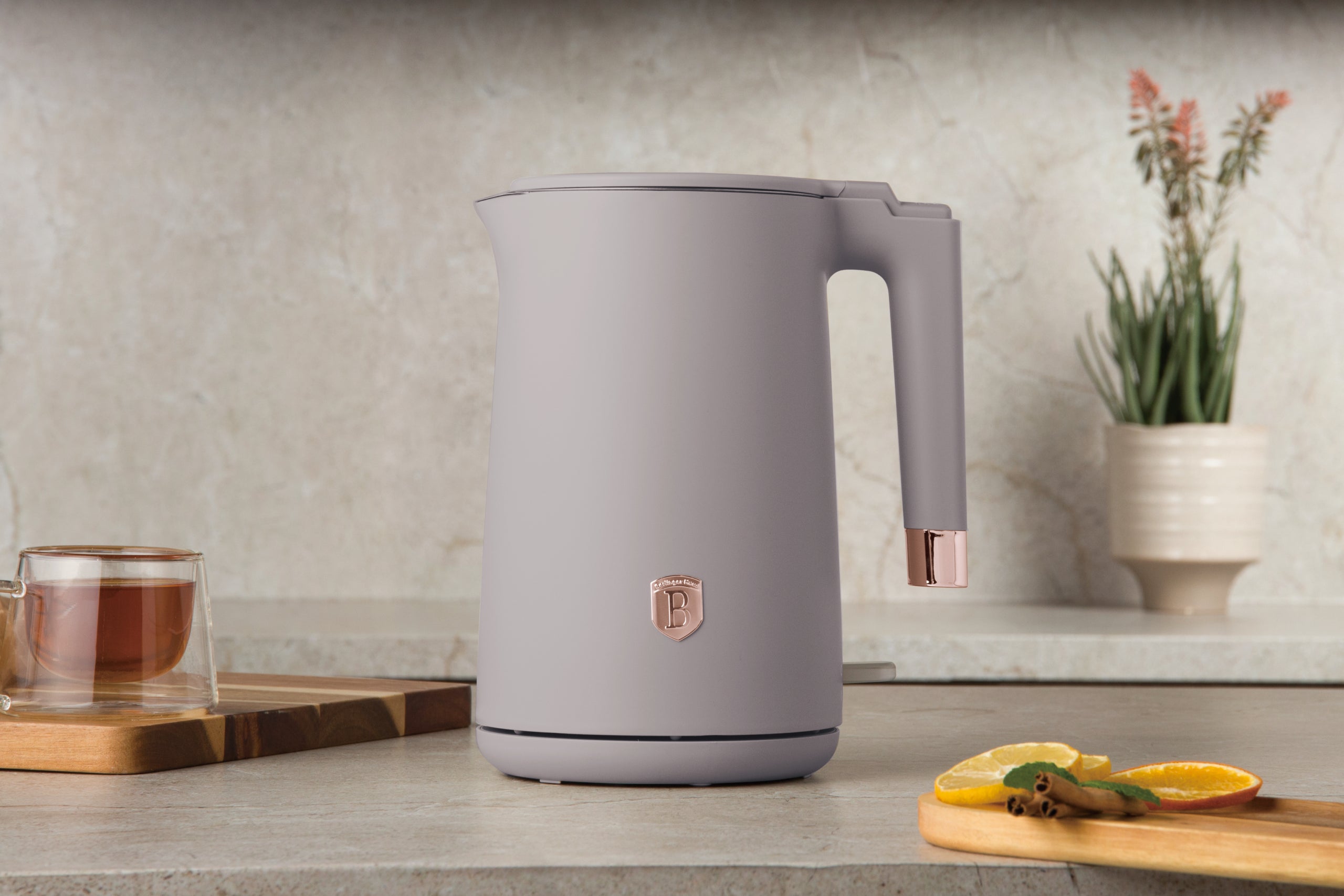 Berlinger Haus Dupla falú elektromos vízforraló 1,7 liter matt szürke