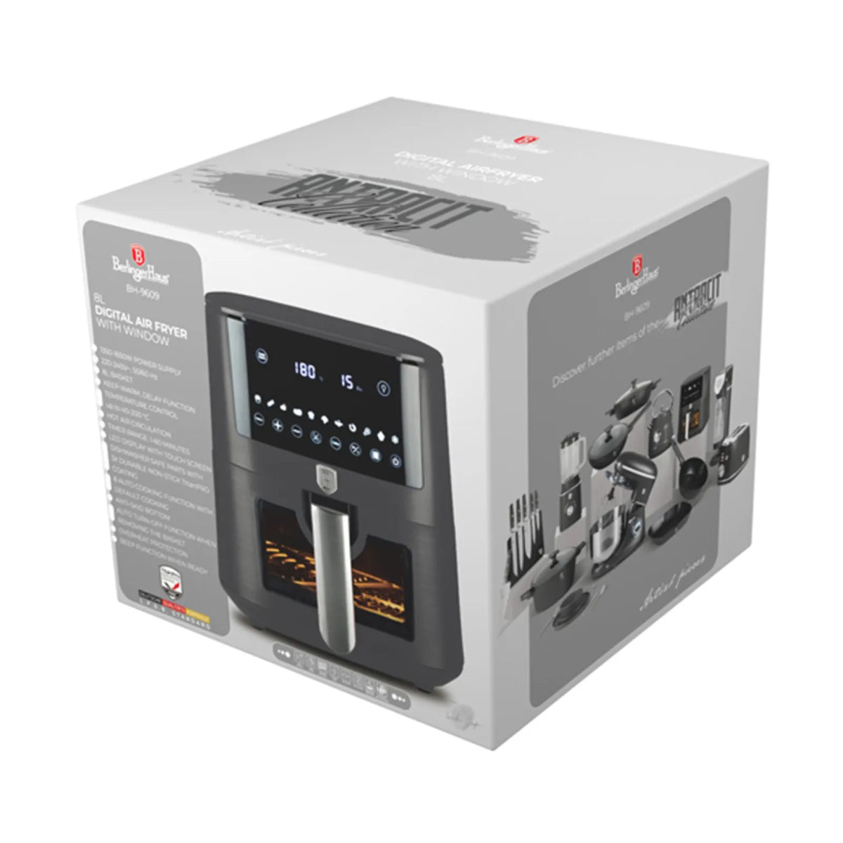 Berlinger Haus AirFryer átlátszó ablakkal (8 L) – 3. kép