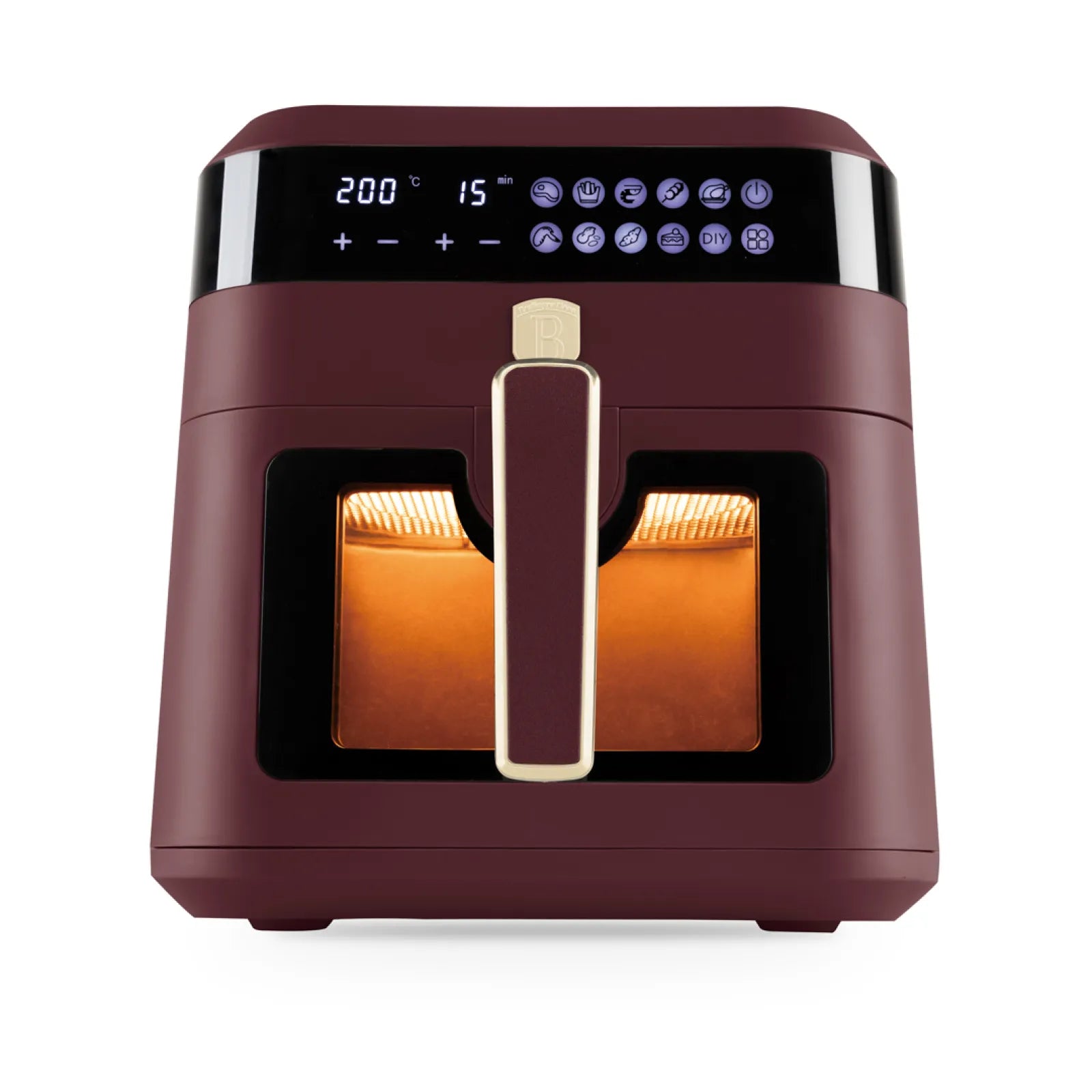 AirFryer átlátszó ablakkal 6,3 literes 1300 W Berlinger Haus bordó