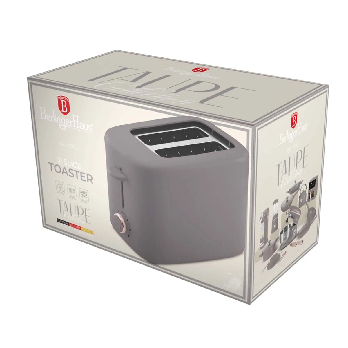 Berlinger Haus Kenyérpirító fedővel (750 W) – Taupe Collection