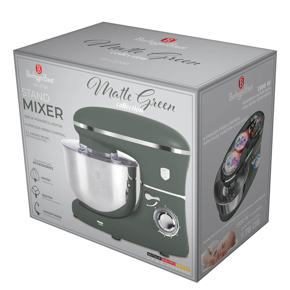 Berlinger Haus Konyhai robotgép 1300 W 6 L Matte Green Collection