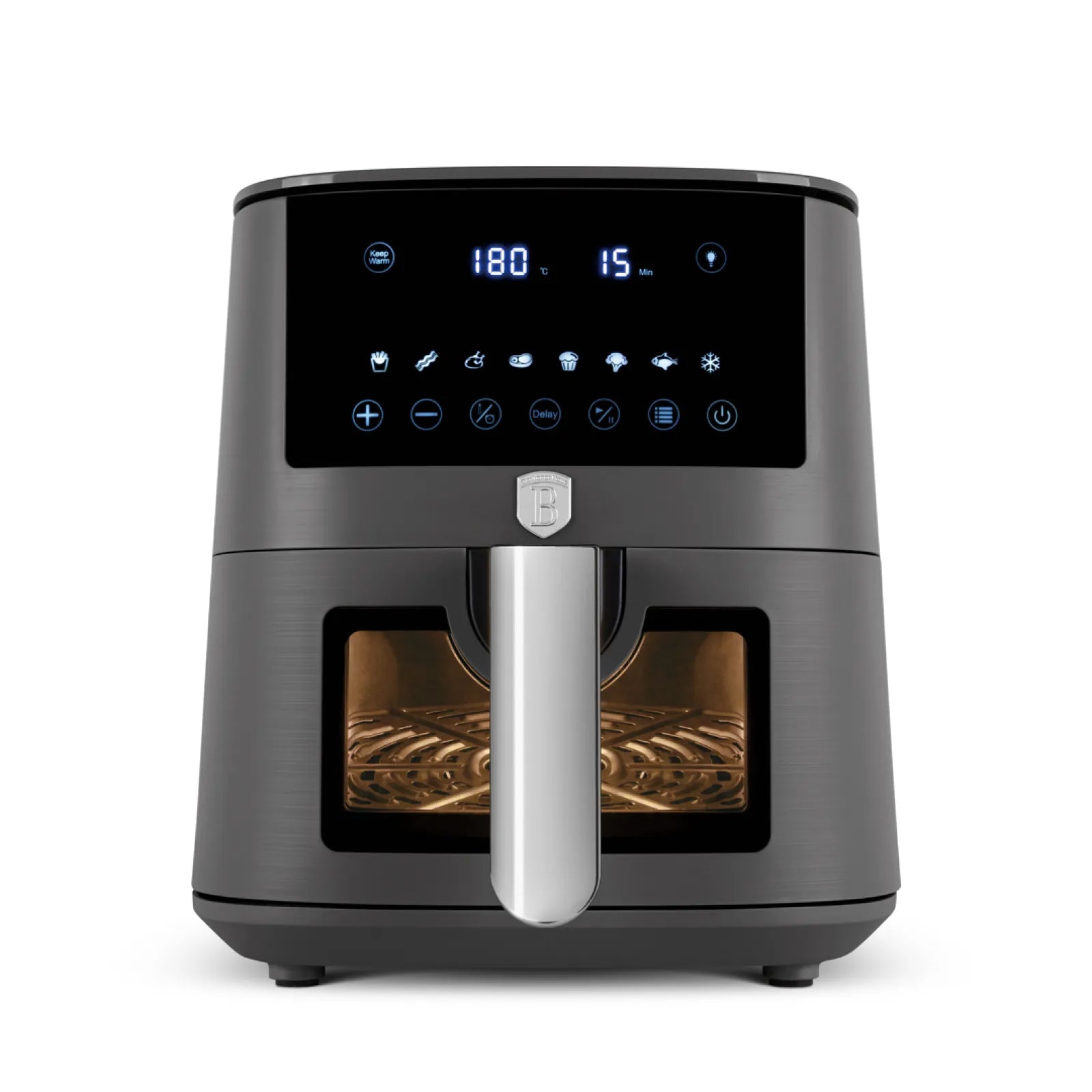 AirFryer átlátszó ablakkal 5 literes 1400 W Berlinger Haus Anthracite