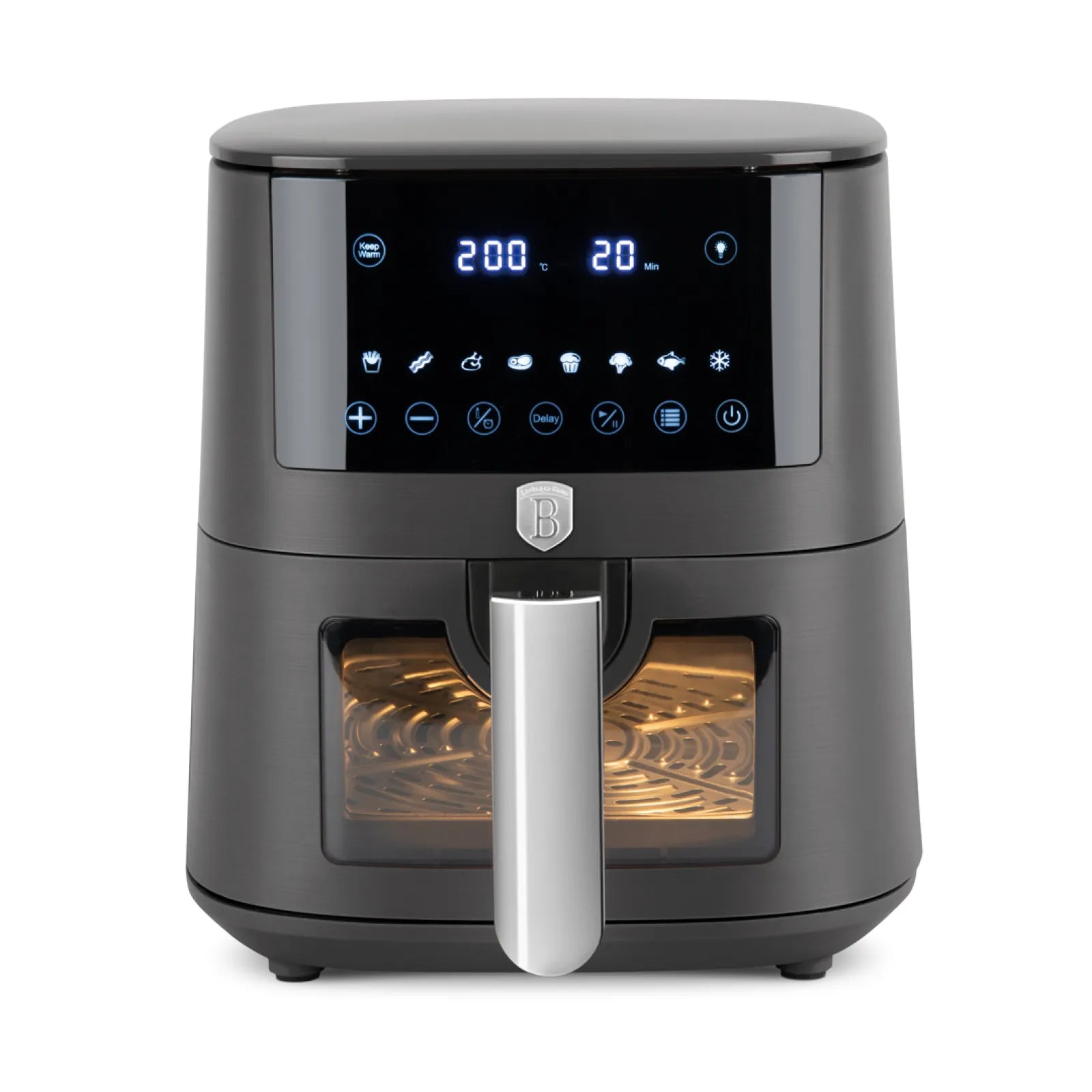 AirFryer átlátszó ablakkal 5 literes 1400 W Berlinger Haus Anthracite