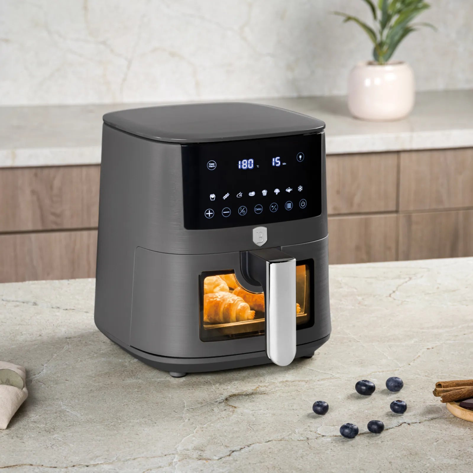 AirFryer átlátszó ablakkal 5 literes 1400 W Berlinger Haus Anthracite
