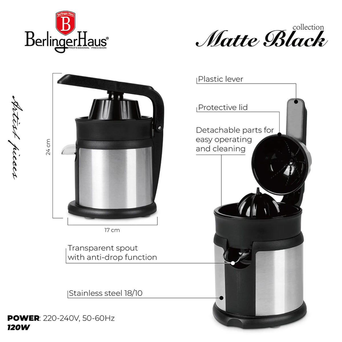 Berlinger Haus Elektromos citrus facsaró (120 W) – 6. kép