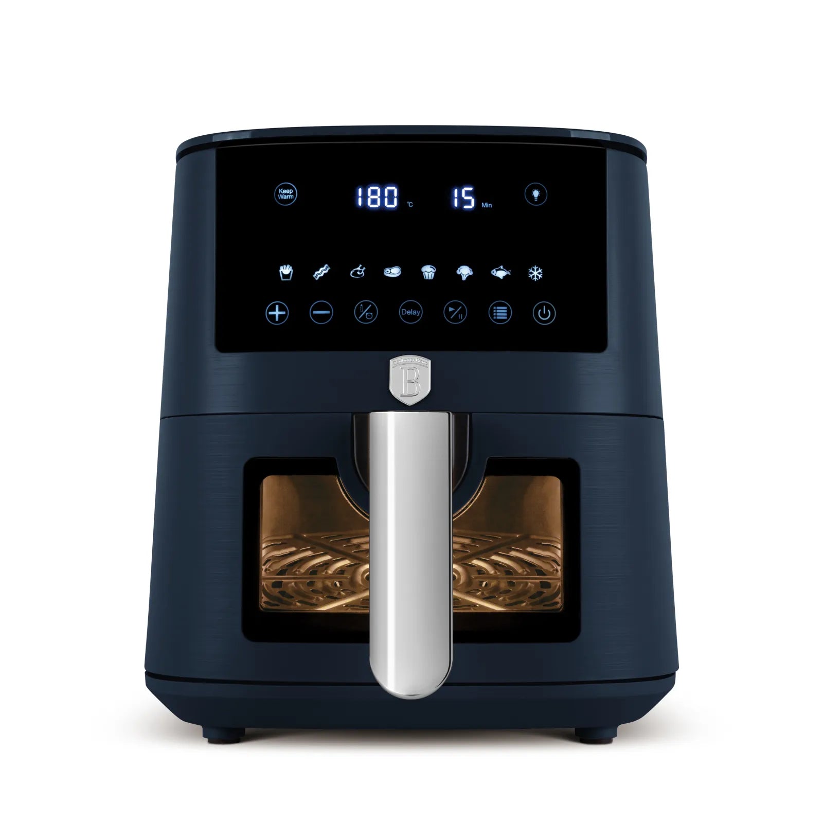 AirFryer átlátszó ablakkal 5 liter kék Deep Sea Berlinger Haus