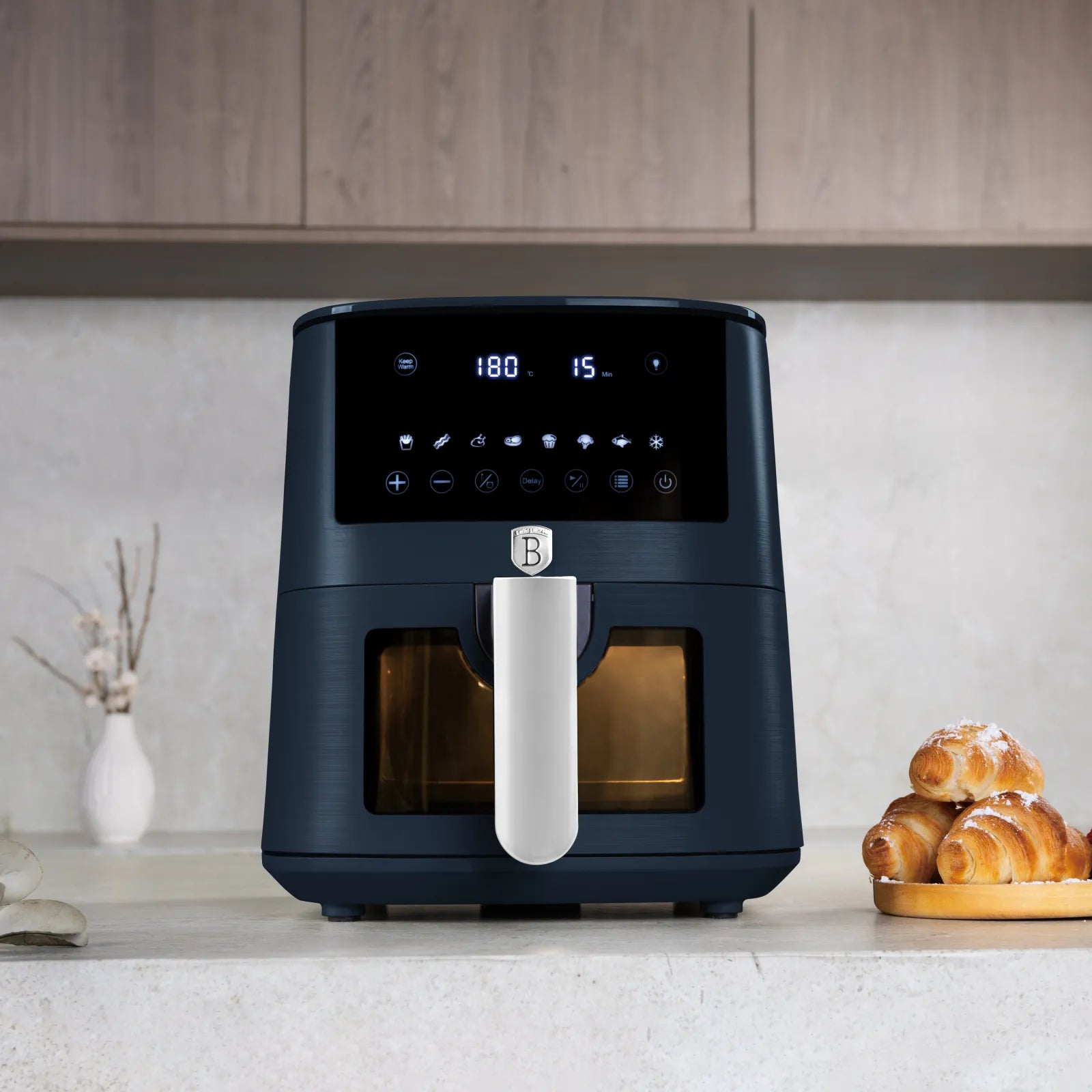 AirFryer átlátszó ablakkal 5 liter kék Deep Sea Berlinger Haus