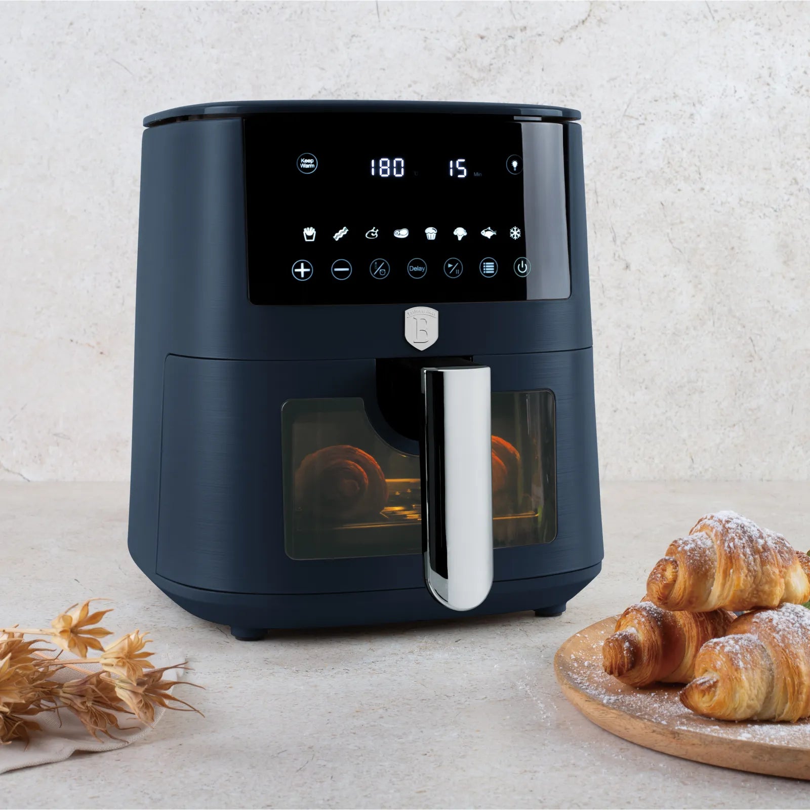 AirFryer átlátszó ablakkal 5 liter kék Deep Sea Berlinger Haus