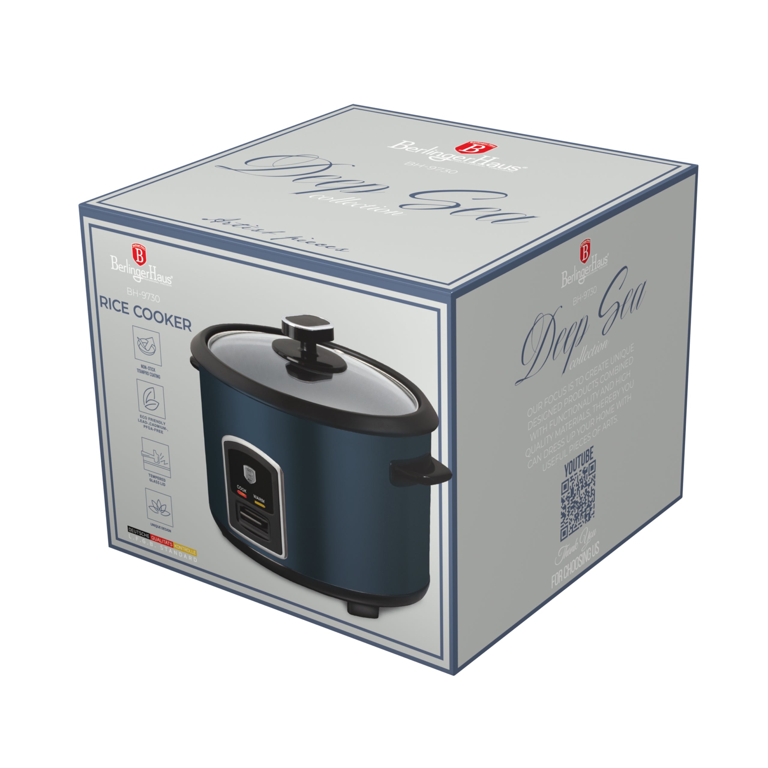 Berlinger Haus Elektromos rizsfőző 1,8 liter 700 W Deep Sea