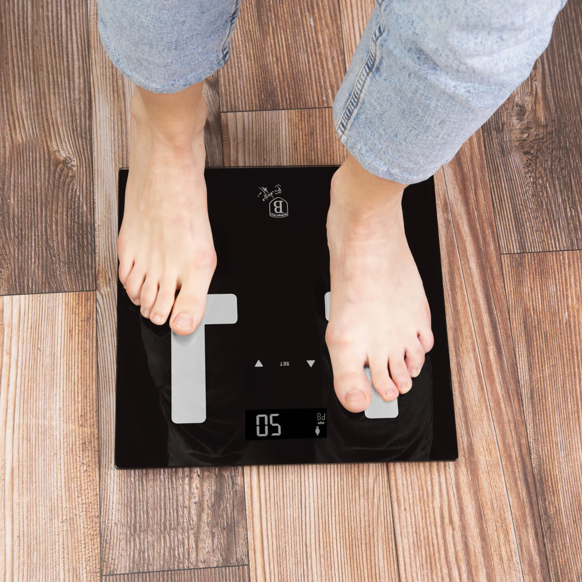 Berlinger Haus Testzsíranalizáló üveg személymérleg (180 kg) – 3. kép