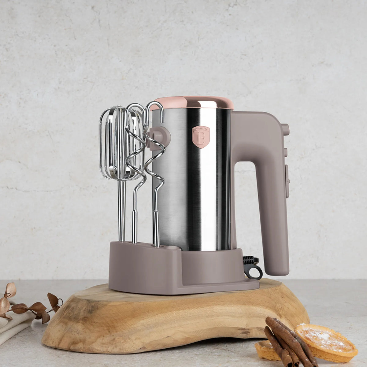 Berlinger Haus Kézi mixer állvánnyal (300 W) – Taupe Collection