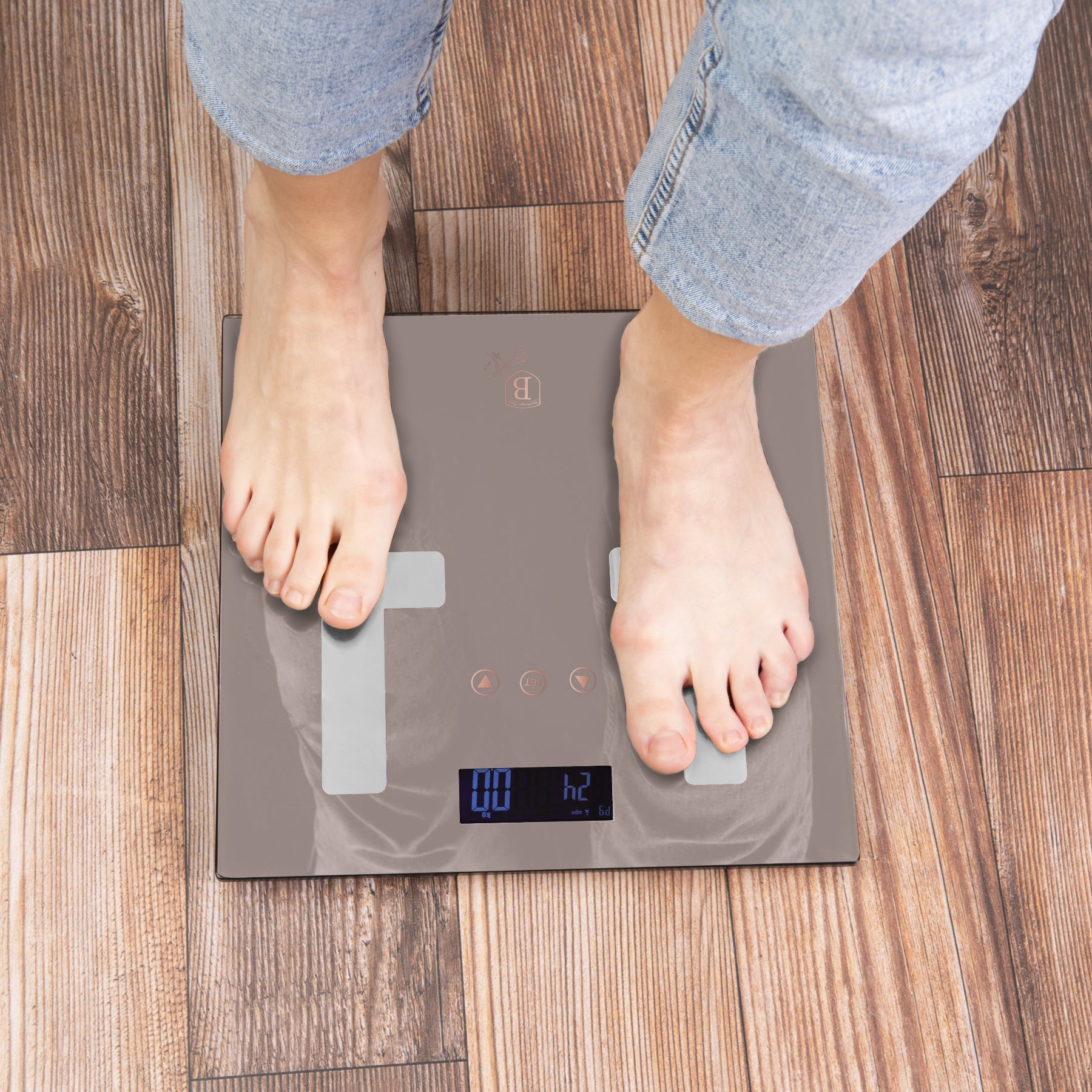 Berlinger Haus Digitális Testzsíranalizáló üveg személymérleg 180 kg matt szürke