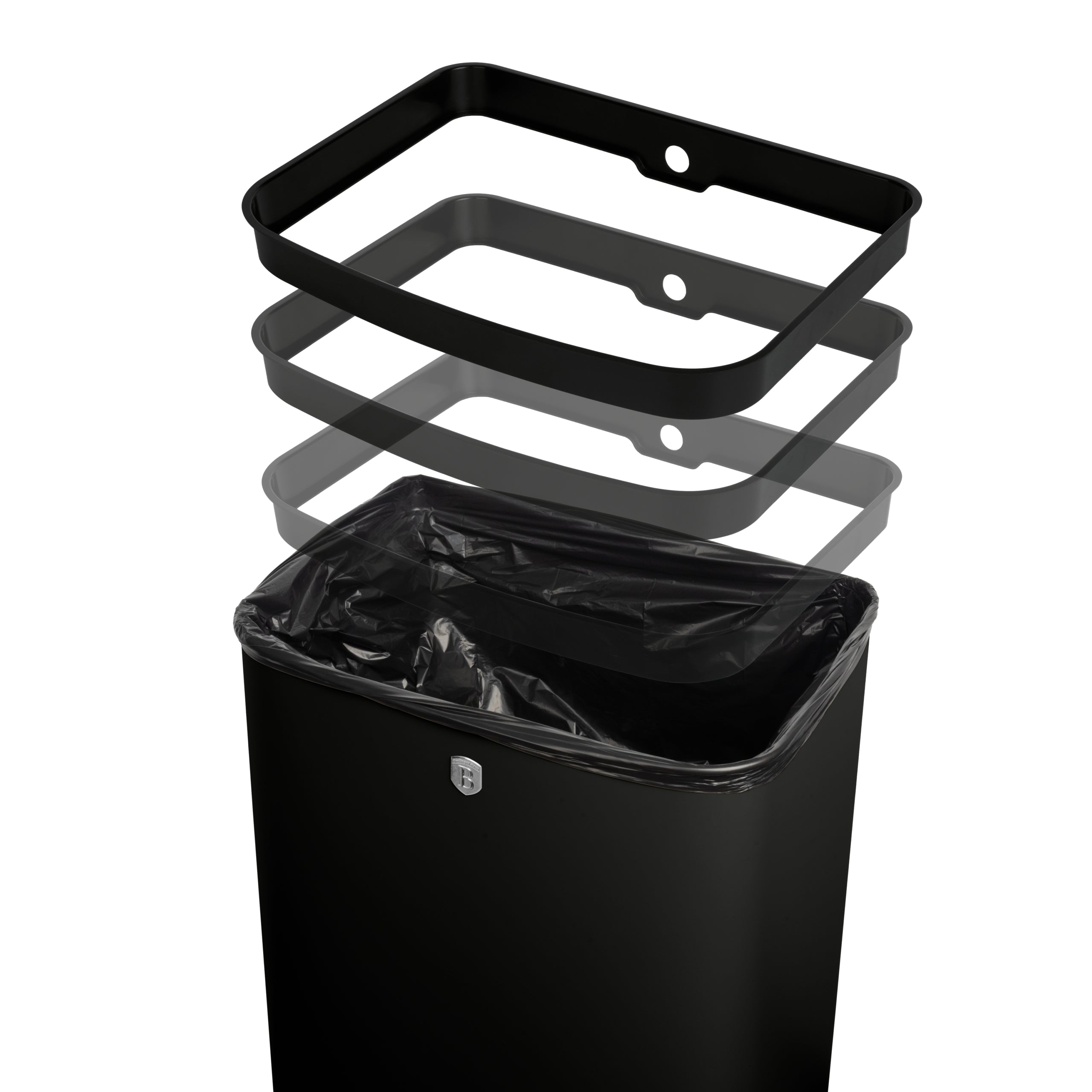 Berlinger haus Szenzoros szemetes 60 l fekete Matte Black Collection