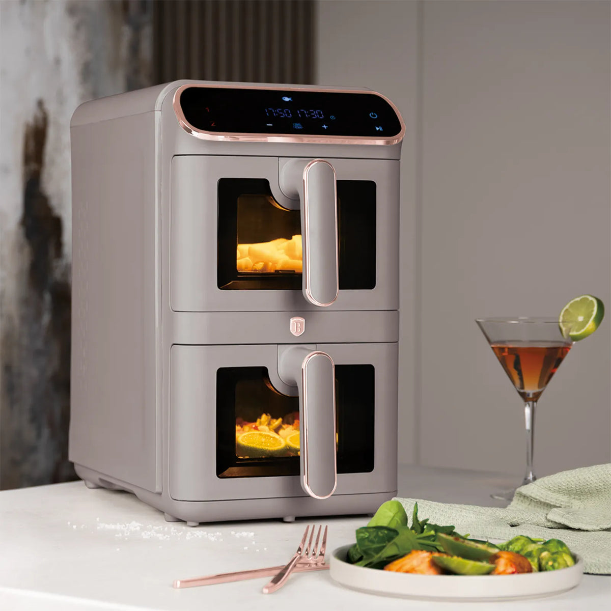 Berlinger Haus Dupla AirFryer átlátszó ablakokkal (5.5+5.5L) – 5. kép