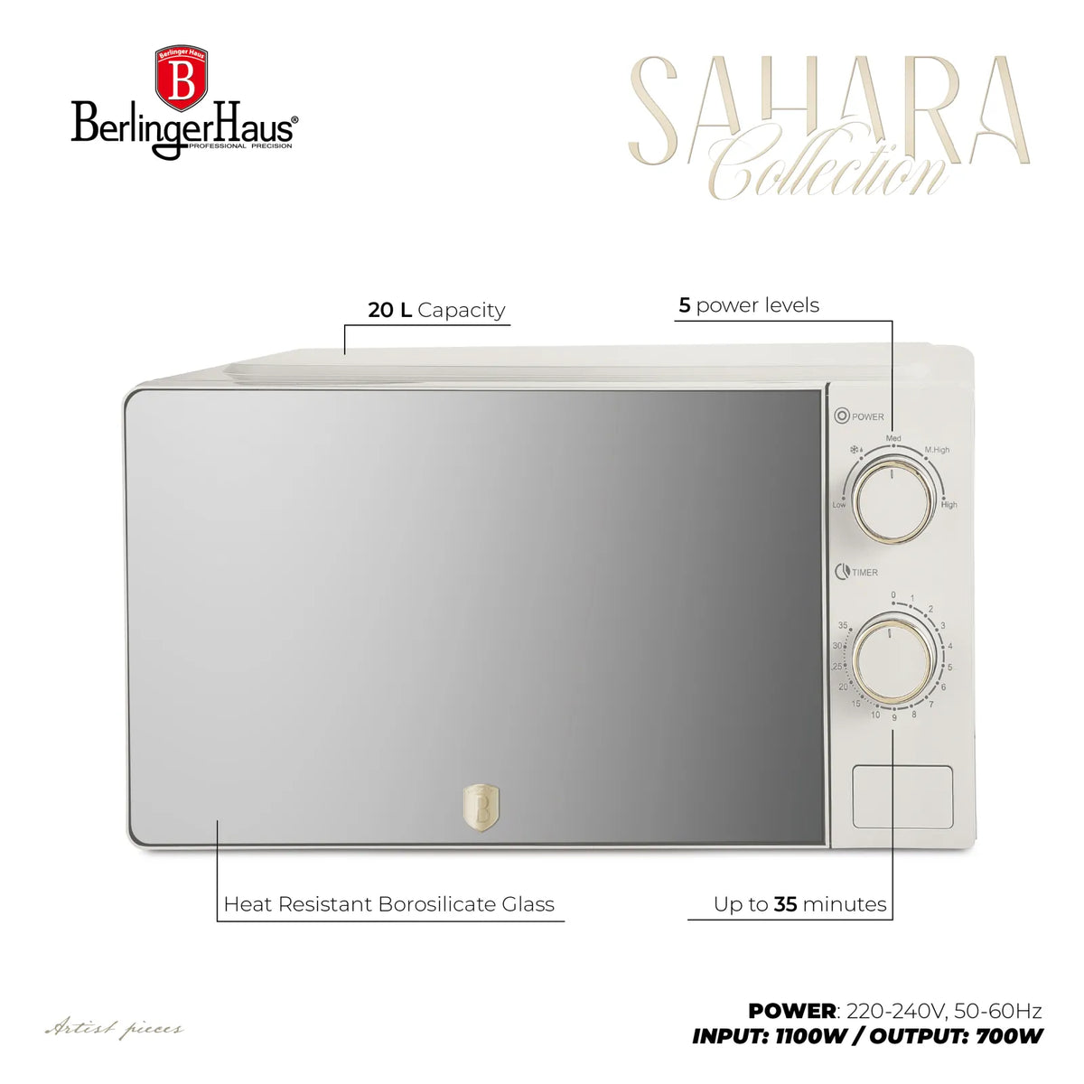Berlinger Haus Mechanikus mikrohullámú sütő (20 L) – 8. kép