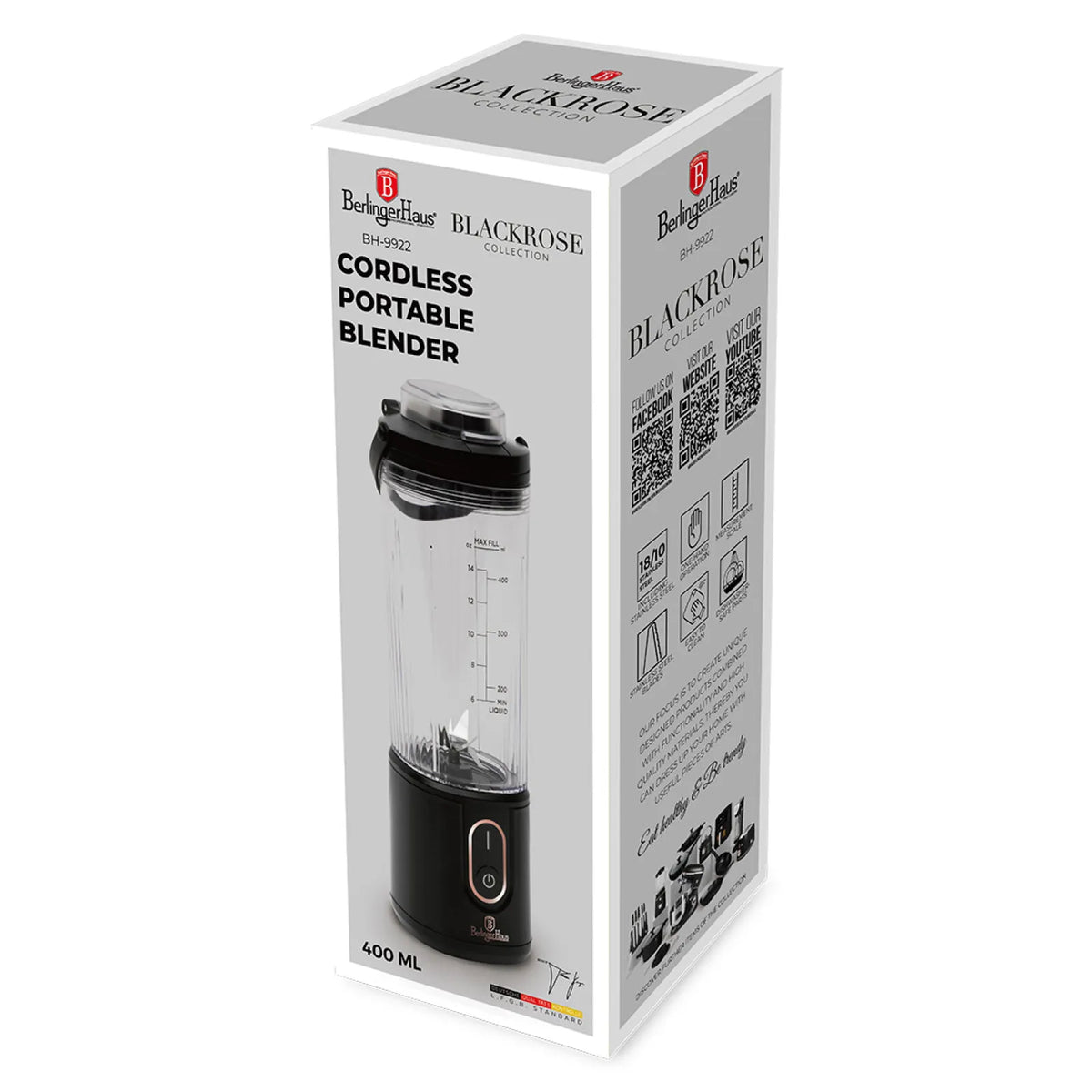 Berlinger Haus Vezeték nélküli hordozható turmixgép (110 W) – 6. kép