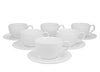 Duo Raphael fehér porcelán csésze aljjal - 240 ml - 6 személyes készlet