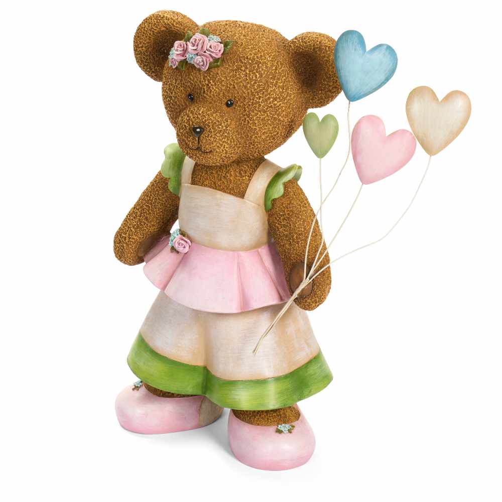 Nagyméretú maci dekor figura lufival 60 cm Sweet Bear gyereknapi ajándék ötlet