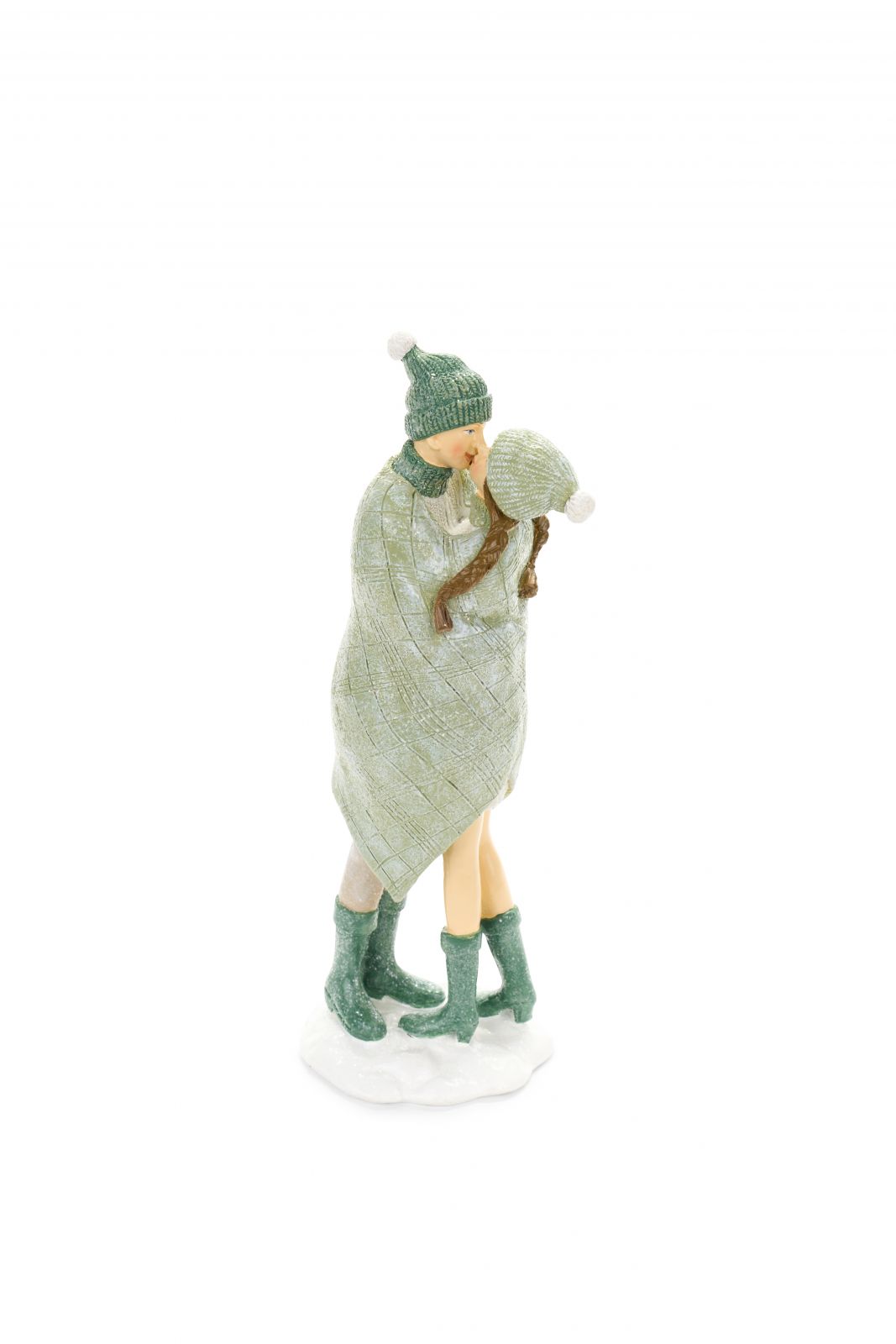 Karácsonyi figura puszilkodó pár 9,5x8x27 cm