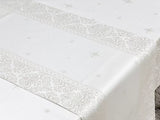 Ezüst lurex asztali futó, barokk mintás, 37x100 cm