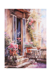 Vászon falikép virágos terasszal 50x70x2,5 cm Provence stílus
