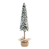 Dekor műfenyő törzses zsákban, havas 78 cm
