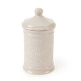 Vintage Kerámia fürdőszobai tárolótégely szürke 7,8x7,8x15,2 cm Bath
