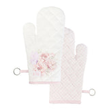Vintage rózsaszín rózsás Edényfogó kesztyű 19x32 cm Fiorira pamut