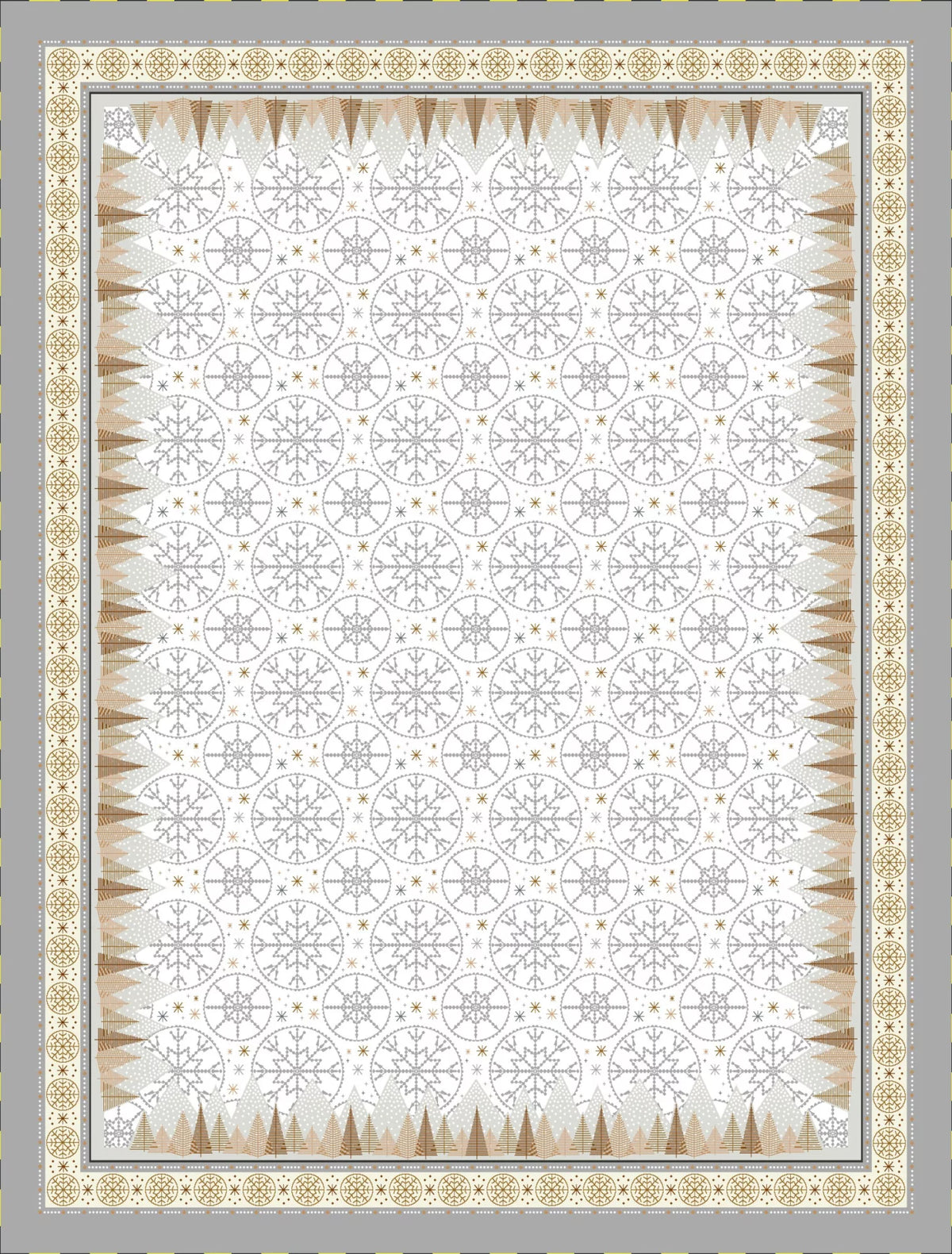 Modern karácsony asztalterítő, 137x240 cm, arany lurex, gobelin