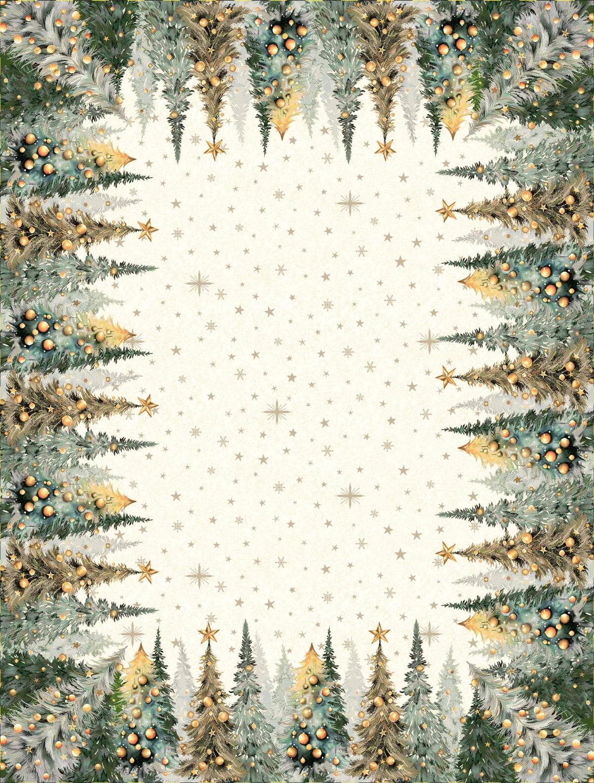 Csillogó erdő, ünnepi asztalterítő, 137x180 cm, arany lurex, gobelin