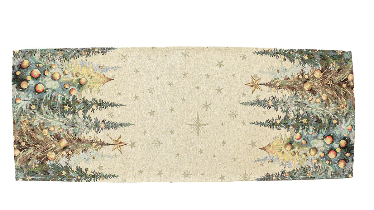 Csillogó erdő asztali futó, 44x180 cm, arany lurex, gobelin