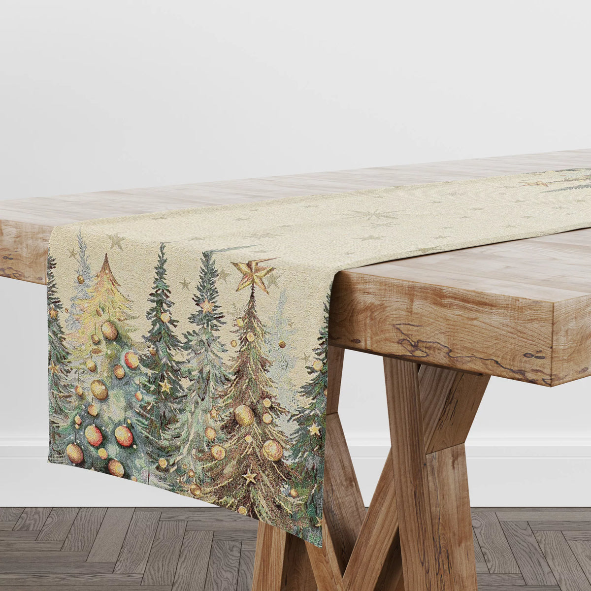 Csillogó erdő asztali futó, 44x180 cm, arany lurex, gobelin