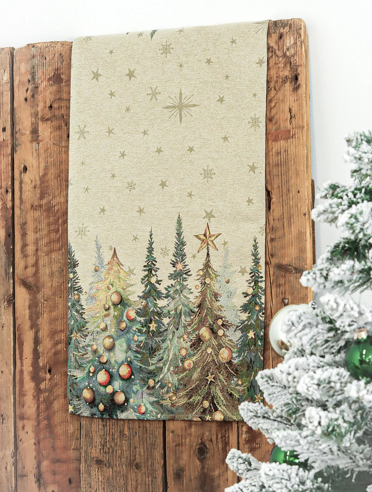 Csillogó erdő asztali futó, 44x140 cm, arany lurex, gobelin