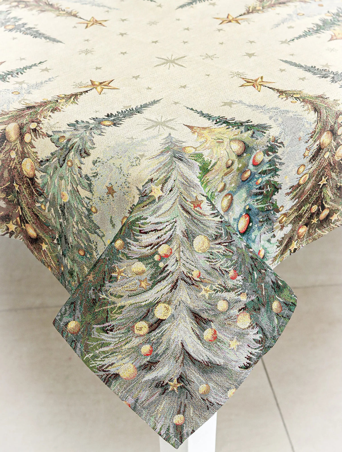 Csillogó erdő asztalterítő, 96x100 cm, arany lurex, gobelin
