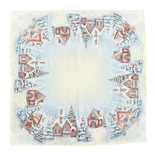 Mézeskalácsos asztalterítő, 96x100 cm, ezüst lurex