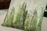 Golden forest fenyőfás díszpárna huzat, arany lurex, gobelin – 45 x 45 cm
